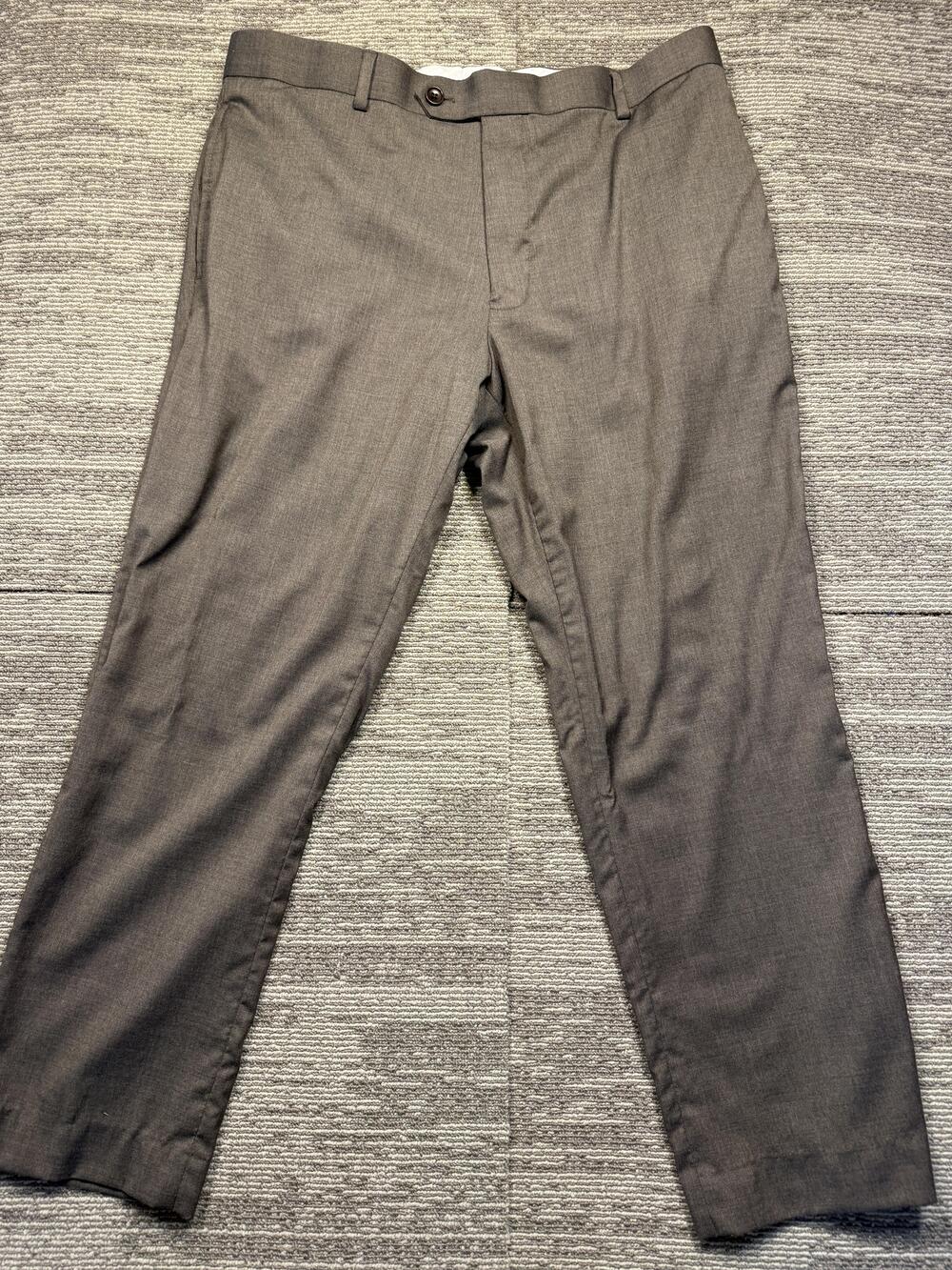 Brooks Brothers 1818 Classic Dress Pants Mens 36x29 Gray Flat Front Straight Leg